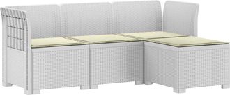 vidaXL Sof&aacute; De Jard&iacute;n Para 4 Personas Con Cojines Y Dise&ntilde;o De Rattan Vidaxl