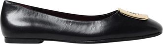 Tory Burch Klassieke Zwarte Ballerinas - Dames - Ballerinas - Zwart - 38 EU - Leer - Schoenen