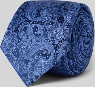Monti Seidenkrawatte mit Paisley-Muster in Blau, Größe 1