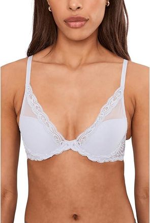 Natori Feathers Contour Plunge Womens Bra Frosted Sky : 32DDD, Lace/Lycra/Mesh
