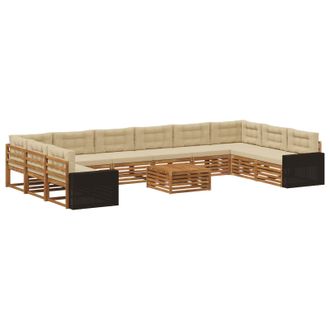 vidaXL Juegos De Sof&aacute;s 11 Uds. Madera De Acacia S&oacute;lida Vidaxl