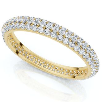 Pompeii3 1Ct Pave Diamond Eternity Ring 14k Gold Lab Grown