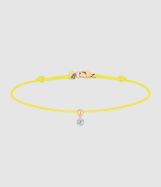 LA BRUNE & LA BLONDE Bracelet BB Cordon Jaune Or Jaune Diamant Brillant