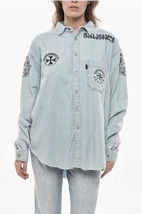 VETEMENTS Denim Shirt With Raised Details size S