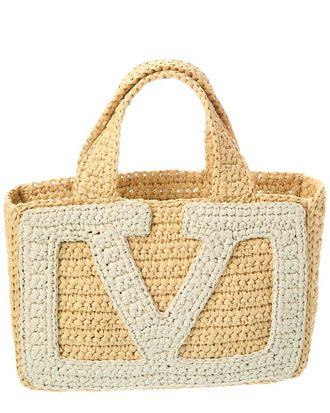 Valentino Viva Small Raffia Tote