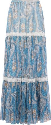 Etro Maxi-rok met paisley-print - Blauw