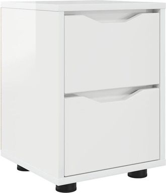 vidaXL Bedside Table with Drawer High Gloss White 30.5 x 30 x 43 cm vidaXL