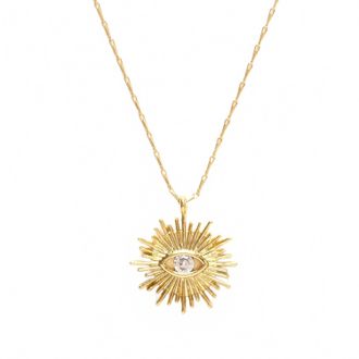 Amano Studio Womens Crystal Mystic Eye Necklace In Gold