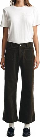 Mavi Paloma Marine High Rise Wide Leg Pants In Dollar Bill Cord