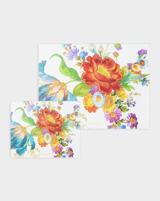 MacKenzie-Childs Flower Market 2-Piece Glass Cutting Board Set