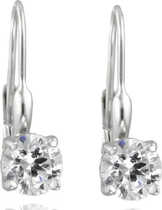 Pompeii3 5/8ct Lever Back Dangle Hoops 14K White Gold Earrings Lab Grown