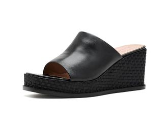 Johnston & Murphy Mallory Slide Wedge Womens Sandals Black Nappa Leather : 9.5 M