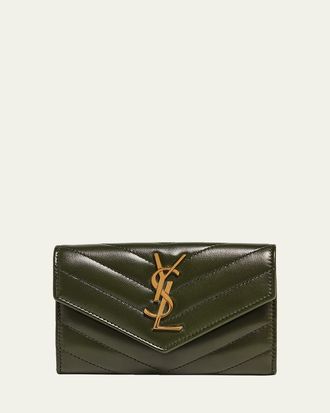 Saint Laurent YSL Monogram Small Flap Wallet in Smooth Leather