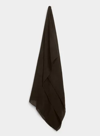 Simons Womens Rolled trim solid scarf