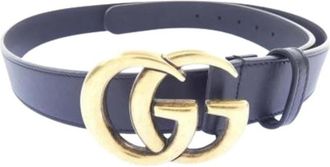 Gucci Pre-owned Vintage Leren Riem - Dames - Vintage Accessoires - Zwart - ONE Size - Leer - Vintage