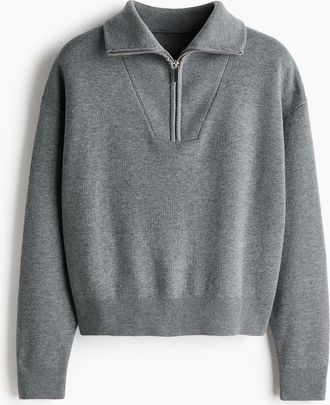H&M Pullover mit Zipper - Grau