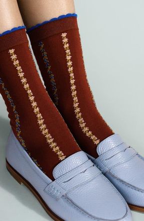 Hansel From Basel Louelle Crew Socks in Rust at Nordstrom