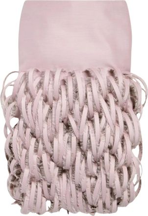 Balenciaga Rokken, Dames, Roze, S, Katoen, Fluffy Feathers Pencil Rok