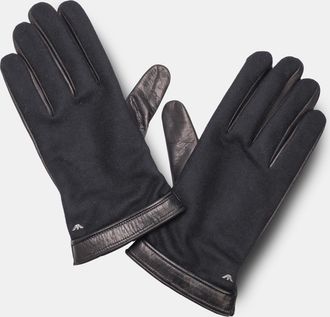 Emporio Armani Mens Accessories Leather Gloves in Black - Size X-Large
