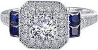 Lafonn Art Deco Simulated Diamond Ring in White/blue at Nordstrom Rack, Size 7