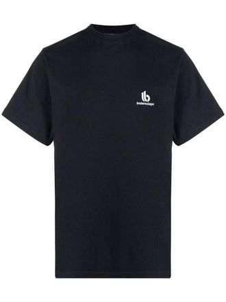 Balenciaga logo-embroidered short-sleeve T-shirt - Black