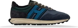 Hogan Sneakers van su&egrave;de stof met merklogo - Heren - Sneakers - Blauw - 40 EU - Su&egrave;de - Schoenen