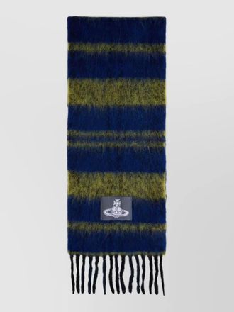 Vivienne Westwood striped alpaca blend scarf fringed ends