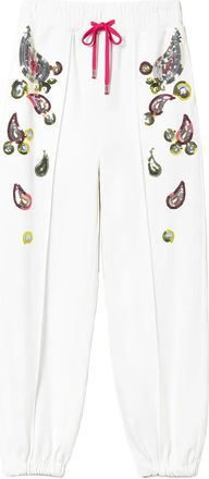 Twin-Set Pantaloni sportivi con paillettes - Bianco