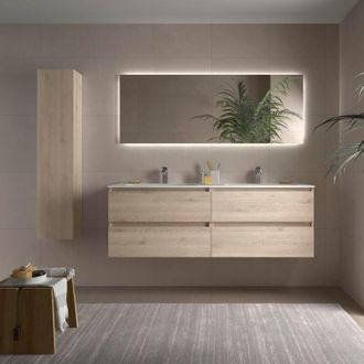 Cygnus Bath Mueble De Ba&ntilde;o Bequia 160cm Natural Lavabo Vilna Solid Surface