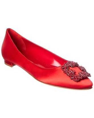 Manolo Blahnik Hangisi Satin Flat