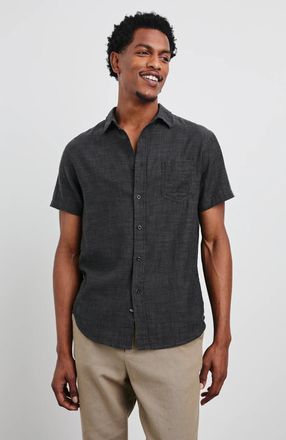 Rails Fairfax Short Sleeve Shirt In Black Chambray