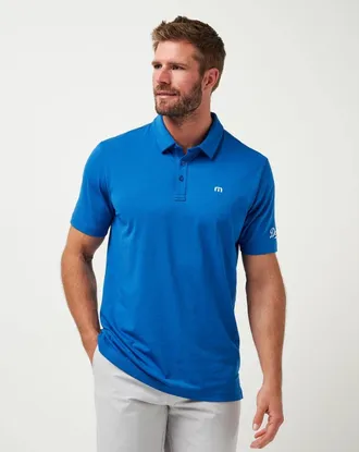 Travis Mathew Los Angeles Dodgers Club Rules Polo Mens Blue Athletic Fit DDR2407