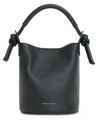 Mansur Gavriel mini Fortuna bucket bag - women - Calf Suede/Calf Leather - One Size - Black