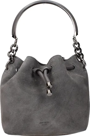 Jimmy Choo London Gray Leather Womens Handbag