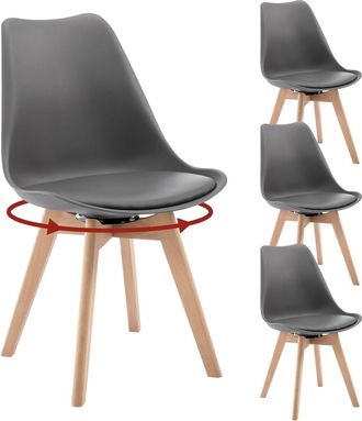 Woltu Juego De 4 Sillas De Comedor, Capacidad De Carga 150 Kg, Color Gris - Woltu