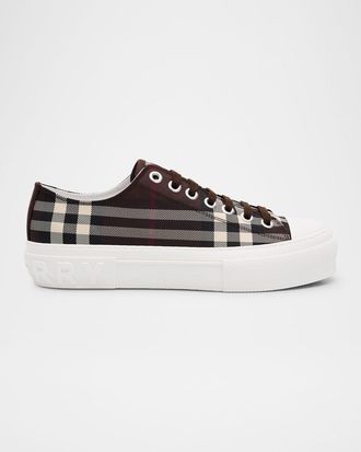 Burberry Mens Check Low-Top Sneakers