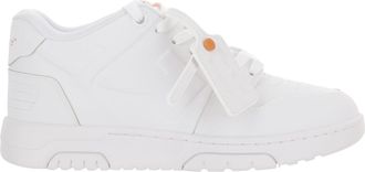 Off-white White/Orange Out Of Office Arrows Mesh Fabric Low-Top Sneakers