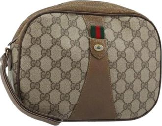 Gucci Pre-owned Vintage Canvas Clutch - Dames - Vintage Clutch - Beige - ONE Size - Leer - Vintage