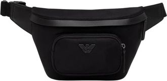 Emporio Armani ASV Heuptas - Heren - Heuptassen - Zwart - ONE Size - Leer - Tassen