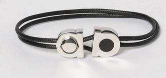 Ferragamo Bracciale Gancini Ferragamo in pelle e ottone