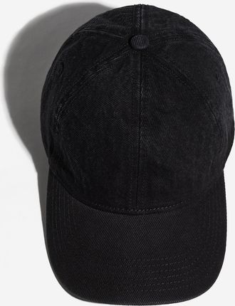 H&M Cap aus Denim im Washed-Look - Schwarz