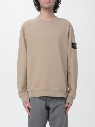 Stone Island Felpa girocollo in jersey di cotone con patch logo Compass