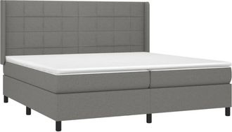 vidaXL Vidaxl - Cama Box Spring Colch&oacute;n Y Luces Led Tela Gris Claro 200x200 Cm