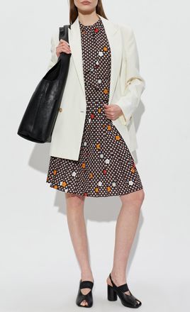 Maison Margiela Pleated Skirt With Floral Motif, Womens, Black