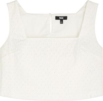 Paige Aelita Floral-embroidered Cotton top - White - S (UK8-10 / S)