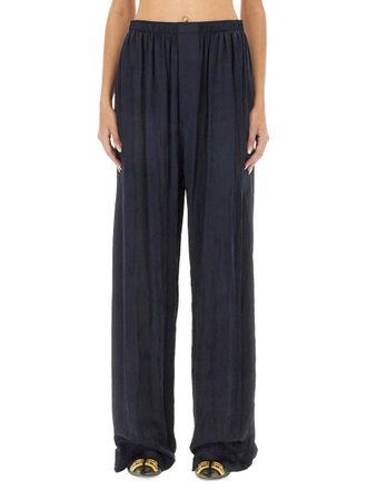 Balenciaga Silk Pyjama Trousers - Blue