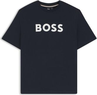 BOSS Cotton jersey T-shirt with mixed-print logo