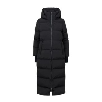 Herno Jassen, Dames, Zwart, S, Lange Parka met Capuchon