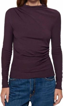 Nation Ltd Charlotte Asymmetric Gathered Top In Fig Jam