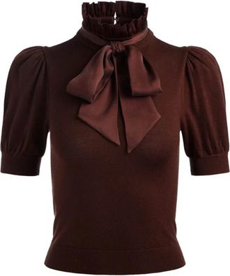 Alice & Olivia Truien & Vesten, Dames, Bruin, M, Wol, Chase Sweater